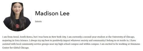 글로벌 시카고 시몬스 센터 홈페이지 내 이원주씨 소개 페이지.글로벌 시카고 시몬스 센터 홈페이지 캡처